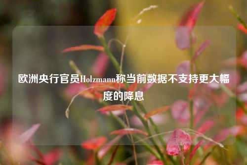 欧洲央行官员Holzmann称当前数据不支持更大幅度的降息