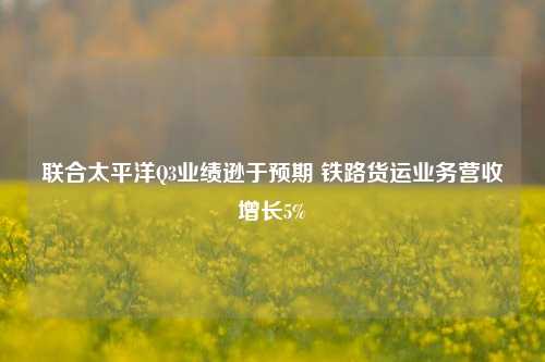 联合太平洋Q3业绩逊于预期 铁路货运业务营收增长5%  第1张