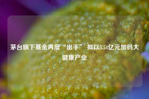 茅台旗下基金再度“出手” 拟以5.54亿元加码大健康产业  第1张