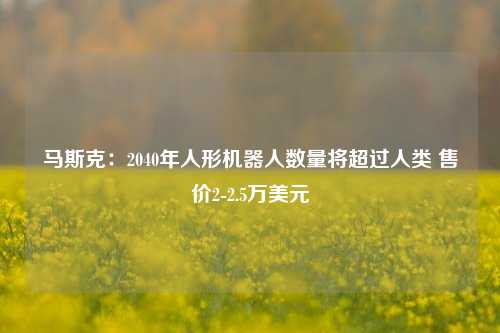 马斯克：2040年人形机器人数量将超过人类 售价2-2.5万美元  第1张