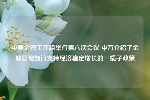 中美金融工作组举行第六次会议 中方介绍了金融管理部门支持经济稳定增长的一揽子政策