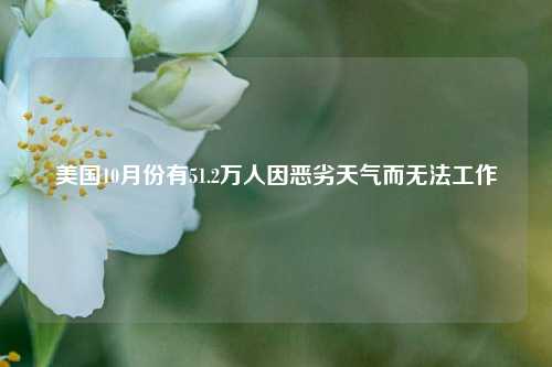 美国10月份有51.2万人因恶劣天气而无法工作