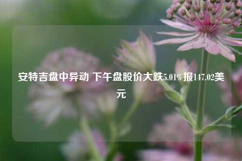 安特吉盘中异动 下午盘股价大跌5.01%报147.02美元