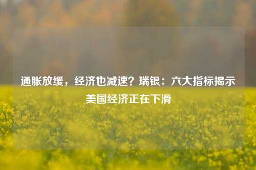 通胀放缓，经济也减速？瑞银：六大指标揭示美国经济正在下滑  第1张