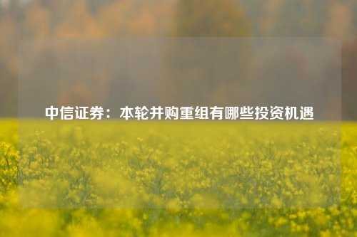 中信证券：本轮并购重组有哪些投资机遇  第1张