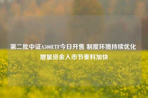 第二批中证A500ETF今日开售 制度环境持续优化 增量资金入市节奏料加快  第1张