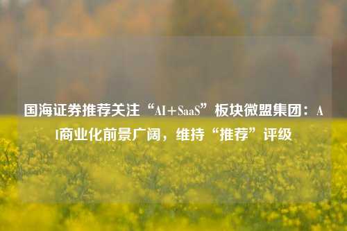 国海证券推荐关注“AI+SaaS”板块微盟集团：AI商业化前景广阔，维持“推荐”评级