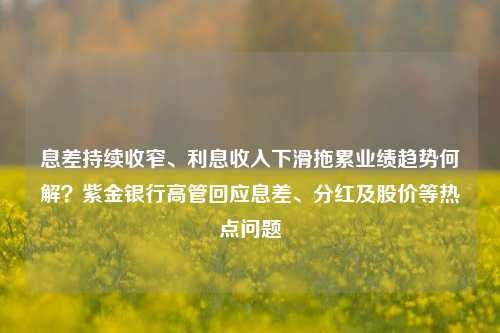 息差持续收窄、利息收入下滑拖累业绩趋势何解？紫金银行高管回应息差、分红及股价等热点问题