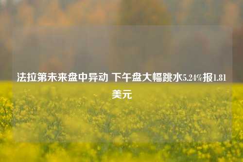 法拉第未来盘中异动 下午盘大幅跳水5.24%报1.81美元  第1张