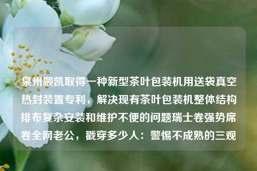 泉州顺凯取得一种新型茶叶包装机用送袋真空热封装置专利，解决现有茶叶包装机整体结构排布复杂安装和维护不便的问题瑞士卷强势席卷全网老公，戳穿多少人：警惕不成熟的三观