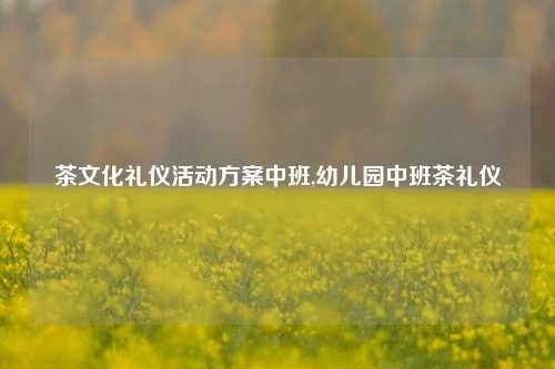 茶文化礼仪活动方案中班,幼儿园中班茶礼仪