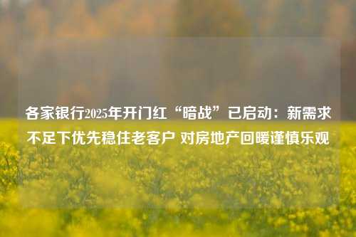 各家银行2025年开门红“暗战”已启动：新需求不足下优先稳住老客户 对房地产回暖谨慎乐观