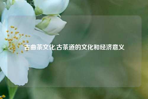 古曲茶文化,古茶道的文化和经济意义