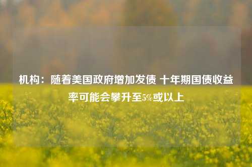 机构：随着美国政府增加发债 十年期国债收益率可能会攀升至5%或以上