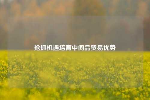 抢抓机遇培育中间品贸易优势