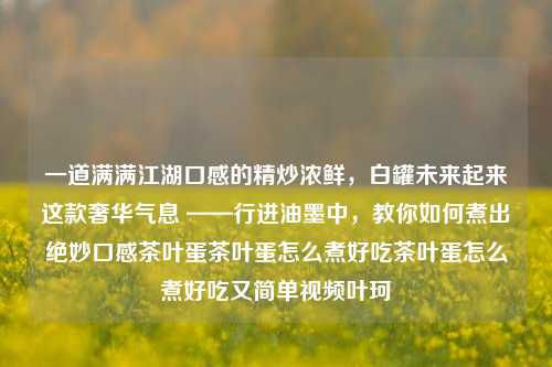 一道满满江湖口感的精炒浓鲜，白罐未来起来这款奢华气息 ——行进油墨中，教你如何煮出绝妙口感茶叶蛋茶叶蛋怎么煮好吃茶叶蛋怎么煮好吃又简单视频叶珂