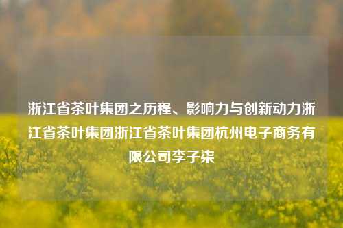 浙江省茶叶集团之历程、影响力与创新动力浙江省茶叶集团浙江省茶叶集团杭州电子商务有限公司李子柒