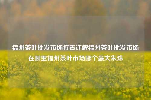 福州茶叶批发市场位置详解福州茶叶批发市场在哪里福州茶叶市场哪个最大朱珠