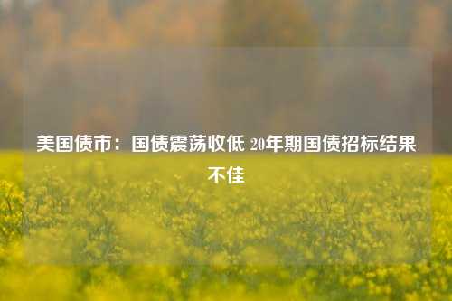 美国债市：国债震荡收低 20年期国债招标结果不佳