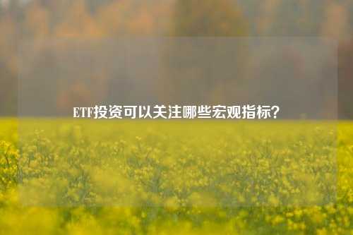 ETF投资可以关注哪些宏观指标？