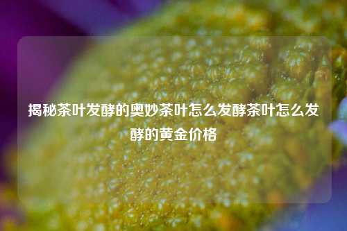 揭秘茶叶发酵的奥妙茶叶怎么发酵茶叶怎么发酵的黄金价格