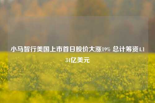 小马智行美国上市首日股价大涨19% 总计筹资4.134亿美元