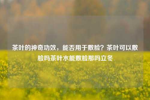 茶叶的神奇功效，能否用于敷脸？茶叶可以敷脸吗茶叶水能敷脸那吗立冬