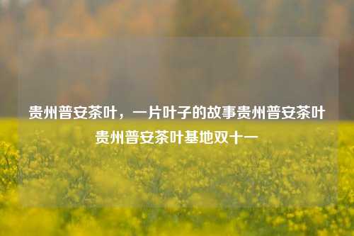 贵州普安茶叶，一片叶子的故事贵州普安茶叶贵州普安茶叶基地双十一