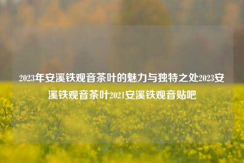 2023年安溪铁观音茶叶的魅力与独特之处2023安溪铁观音茶叶2021安溪铁观音贴吧