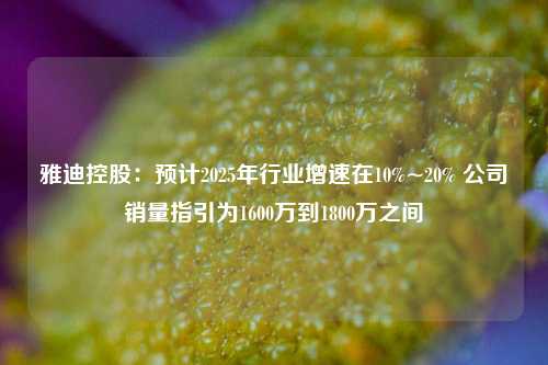 雅迪控股：预计2025年行业增速在10%~20% 公司销量指引为1600万到1800万之间