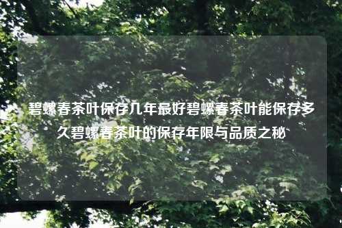 碧螺春茶叶保存几年最好碧螺春茶叶能保存多久碧螺春茶叶的保存年限与品质之秘